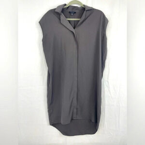 Madison Gray Sz XS Button Front Sheath Shirt Dress Classic Career Casual Dress